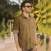 Red One Chris Evans Printed Brown Shirt
