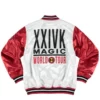 Red and White 24k Satin Jacket