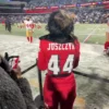 Kristin Juszczyk 49ers Red Snowsuit