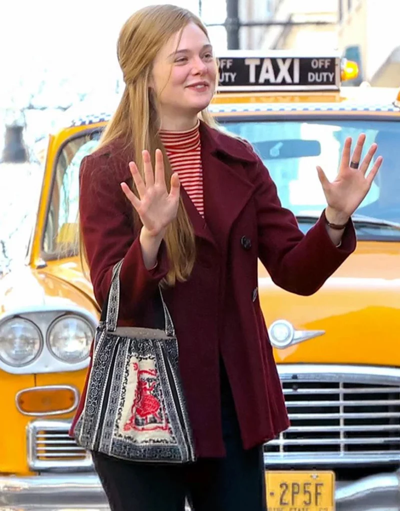 Sylvie Russo Fanning Maroon Coat