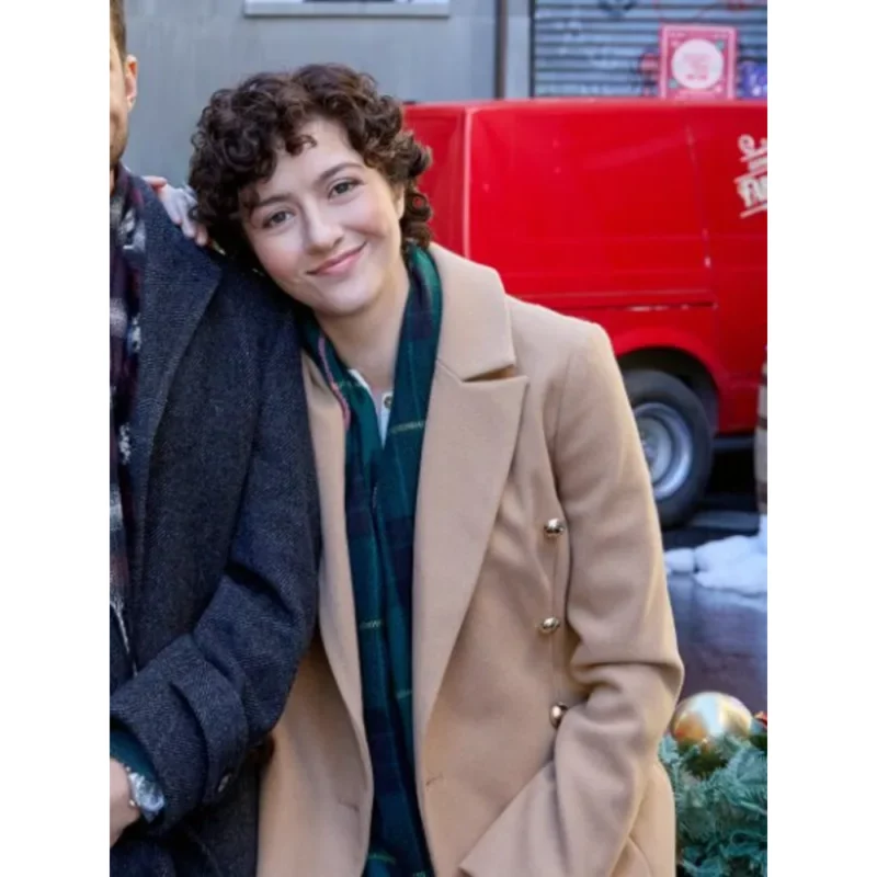 The-5-Year-Christmas-Party-Katie-Findlay-Trench-Coat