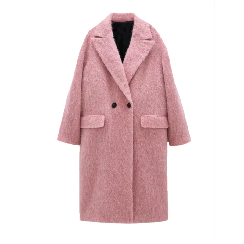 The-Merry-Gentlemen-2024-Ashley-Britt-Robertson-Pink-Wool-Coat