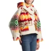 Yellowstone Beth Dutton Printed Cropped Wool Cloak