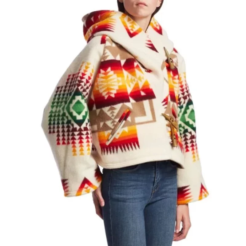 Yellowstone Beth Dutton Printed Cropped Wool Cloak