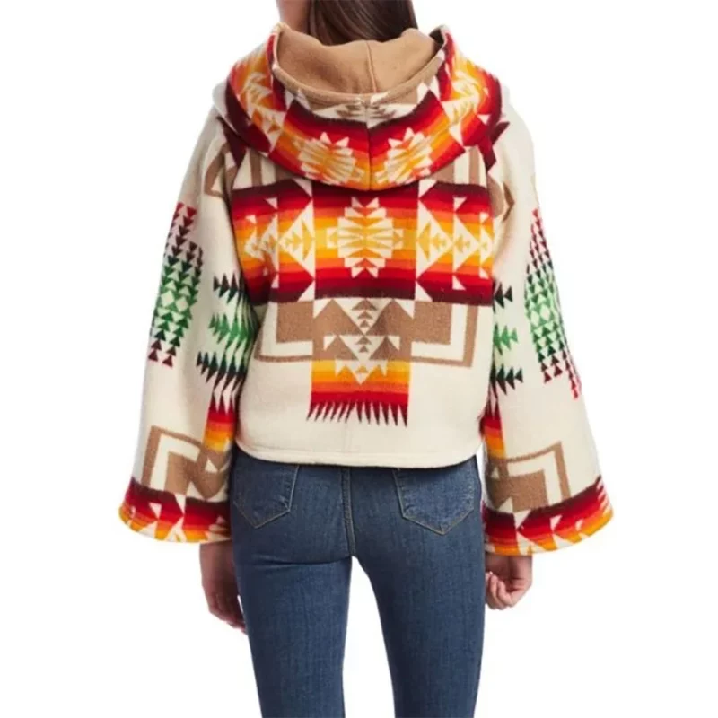 Yellowstone Beth Dutton Printed Wool Cropped Cloak