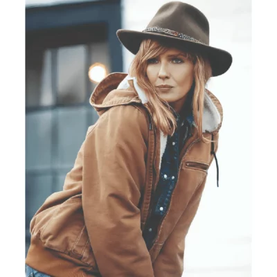 Yellowstone-Kelly-Reilly-Brown-Hoodie-Jacket