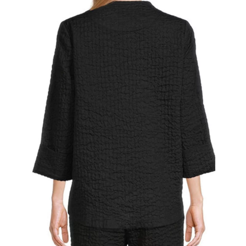 Yellowstone-S05-Caroline-Warner-Black-Textured-Jacket