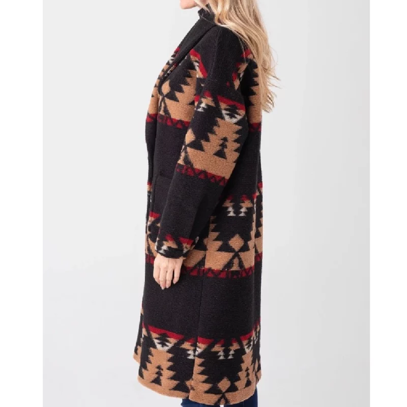 Yellowstone-Season-5-Kelly-Reilly-Printed-Black-Coat