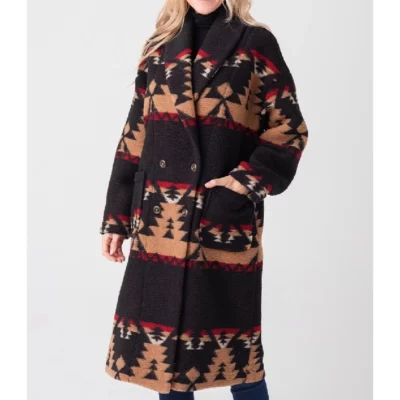 Yellowstone Beth Dutton Black Printed Coat