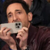 Adrien Brody Maroon Leather Biker Jacket