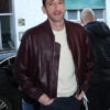 Adrien Brody football Maroon Leather Jacket