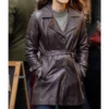 Black Doves 2024 KeiraKnightley Helen Webb Leather Coat