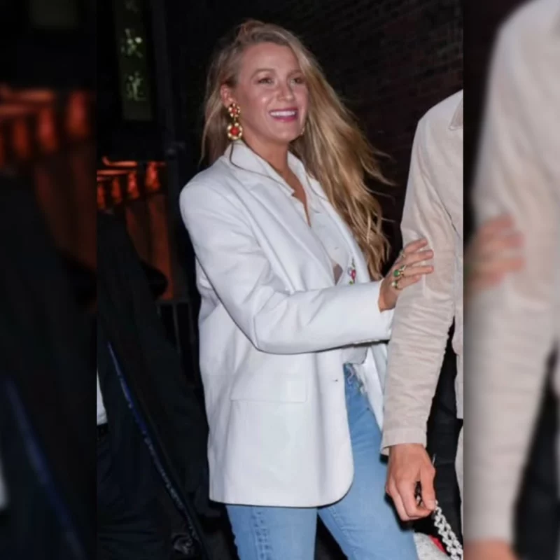 Blake Lively Wicked Date Night White Blazer