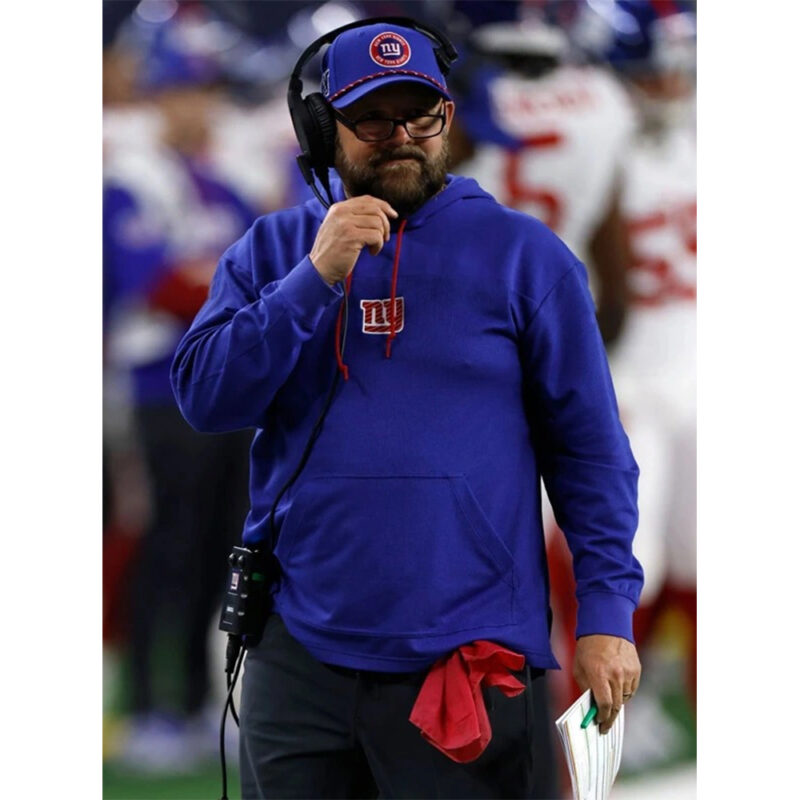 Brian Daboll New York Giants Sideline Blue Hoodie