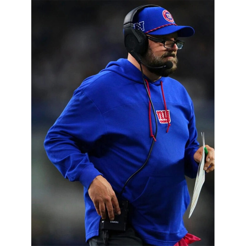 Brian Daboll New York Giants Sideline Blue Hoodie