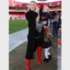 Brittany Mahomes Black Shearling Coat