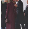 Ceremonial Welcome Princess Of Wales Kate Middleton Burgundy Coat