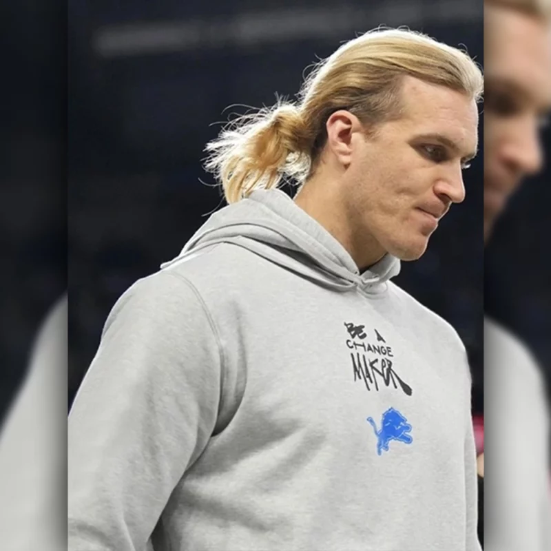 DetroitLions Be A Change Maker Grey Pullover Hoodie