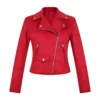 Doctor Who Nicola Coughlan Red Biker Jacket
