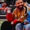Drake Raptors Game Embroidered Hooded Snow Ski Brown Jacket