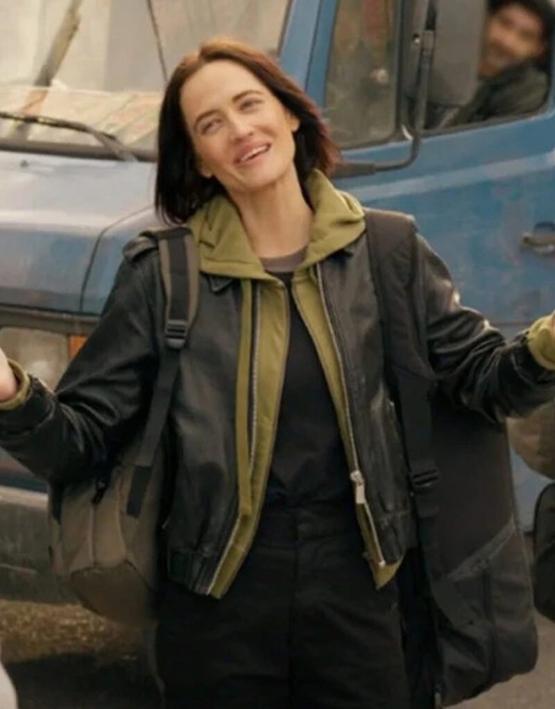 Jake Dirty Angels 2025 Eva Green Black Leather Jacket
