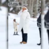 Jennifer Lopez White Winter Puffer Coat