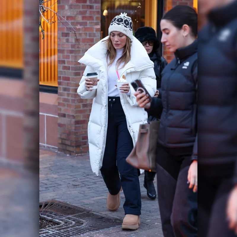 Jennifer Lopez Winter Puffer Coat