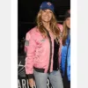 Kelly Bensimon New York Knicks Pink Bomber Jacket