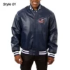 Leather Columbus Blue Varsity Jacket