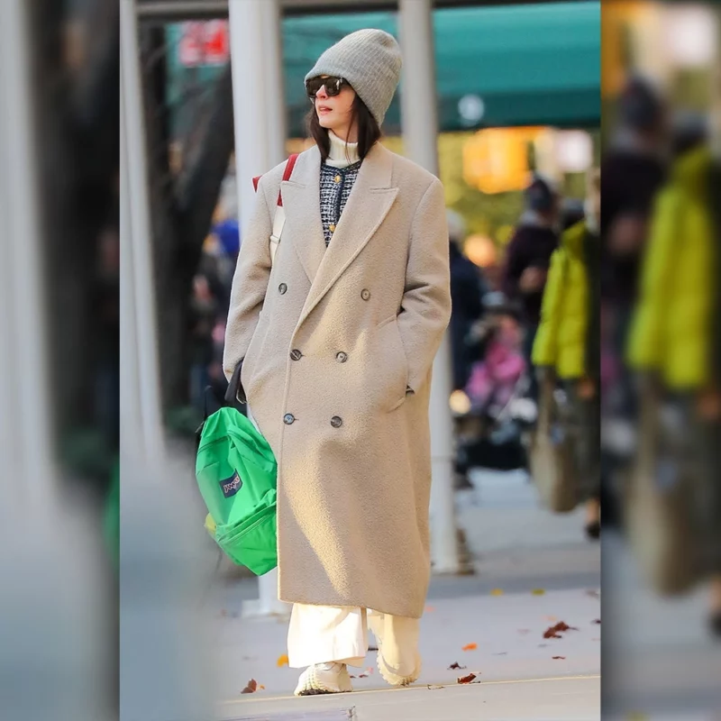 New York Anne Hathaway Beige Coat