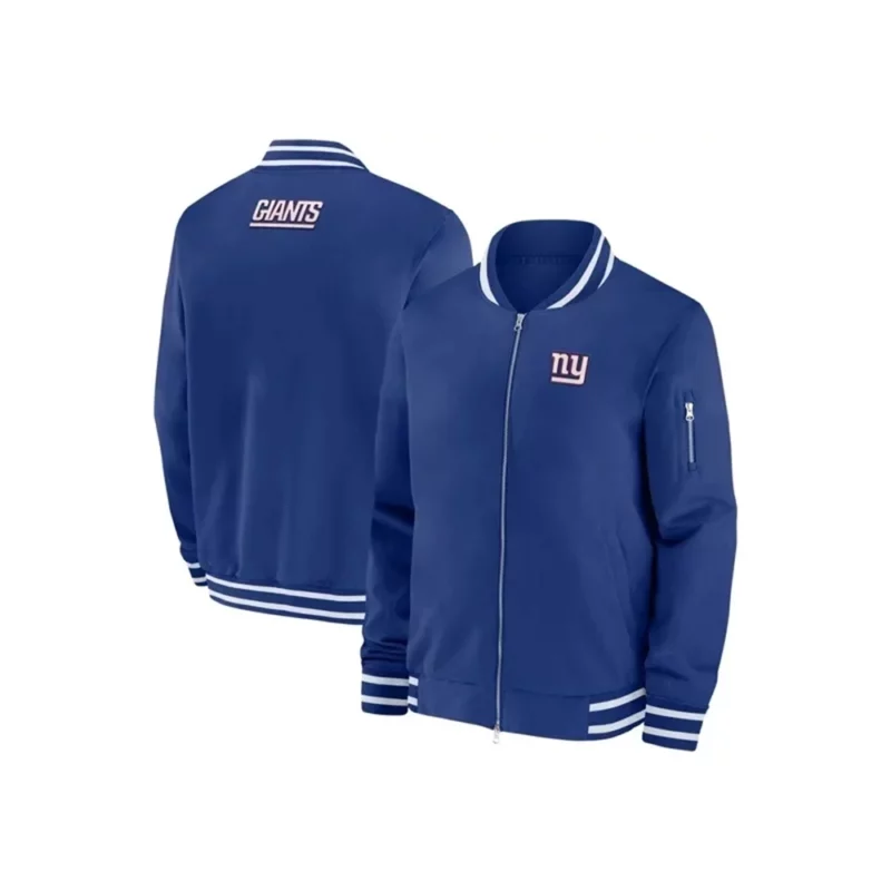New York Giants Sideline Coaches Blue Bomber Jacket