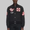 Paris Hilinski Off White Black Golf Varsity Jacket