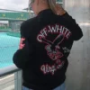 Paris Hilinski Off White Golf Black Varsity Jacket