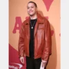Pete Davidson Brown Leather Jacket