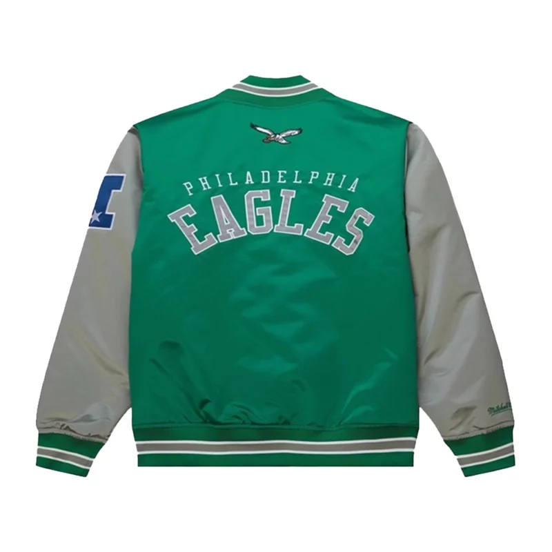 Philadelphia Eagles Primetime Heavyweight Satin Varsity Jacket