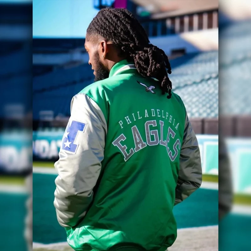 Philadelphia Eagles Satin Varsity Jacket