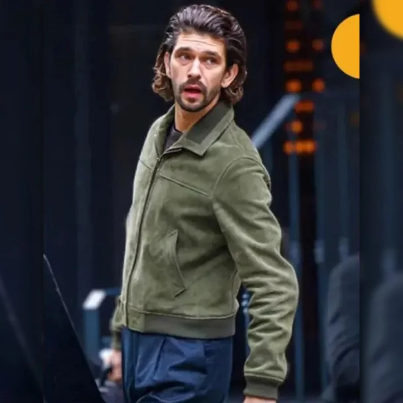 Sam Young TV Series Black Doves 2024 Ben Whishaw Green Suede Jacket