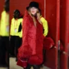 Taylor Swift Chiefs vs Texans Game Fur Coat