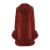 Taylor Swift Chiefs vs Texans Game Red Fur Coat