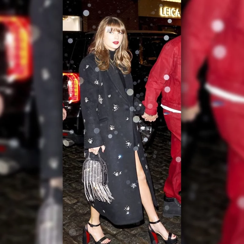Taylor Swift NYC Date Night Black Coat