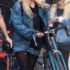 The Electric State 2025 Millie Bobby Brown Blue Denim Jacket
