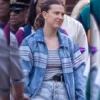 The Electric State Millie Bobby Brown Stripe Denim Jacket