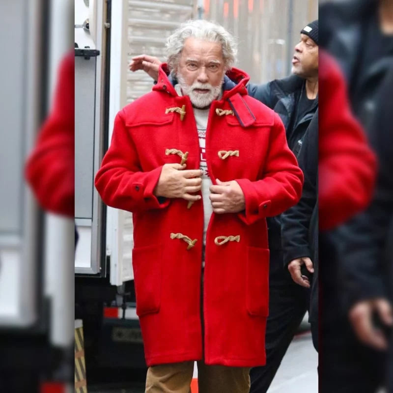 The Man With The Bag ArnoldSchwarzenegger Santa Red Coat