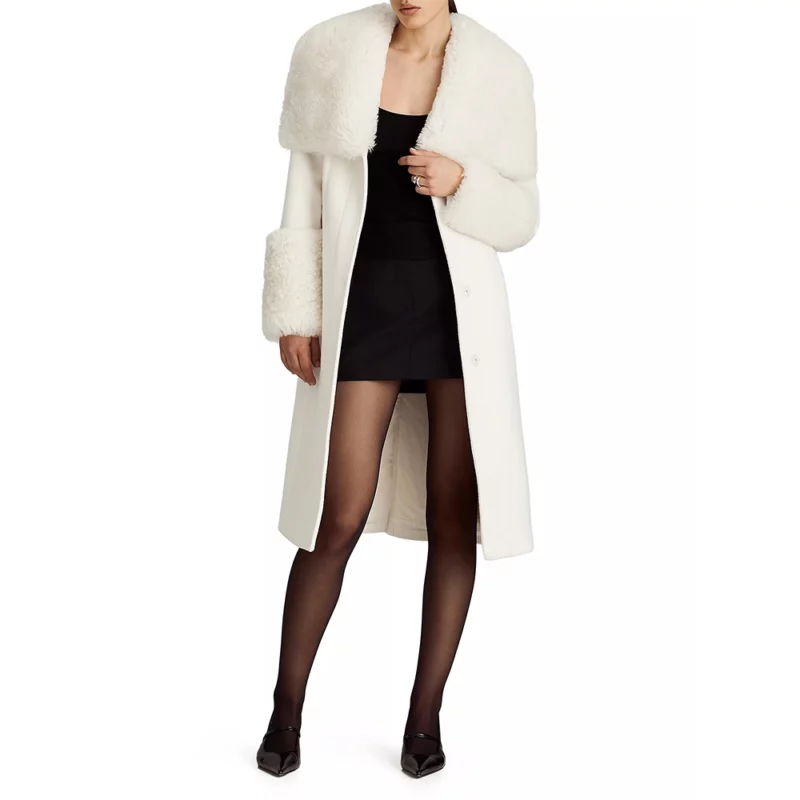 The Today Show Keltie Knight White Fur Coat