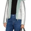 The Today Show Savannah Guthrie Silver Leather Jacket