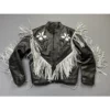 The Voice S26 Danny Joseph Fringed Black Leather Jacket