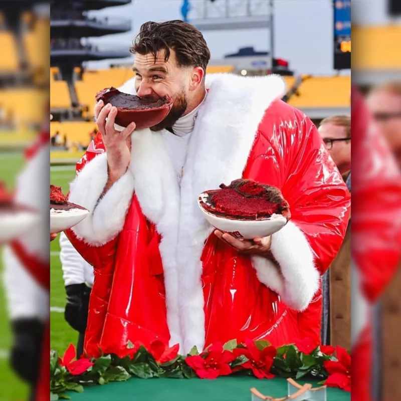 Travis Kelce Chiefs Vs Steelers Game ChristmasCoat