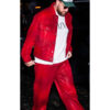 Travis Kelce Red Waxed Trucker Jacket