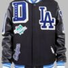 World Series Magic Johnson Los Angeles Dodgers Black Varsity Jacket