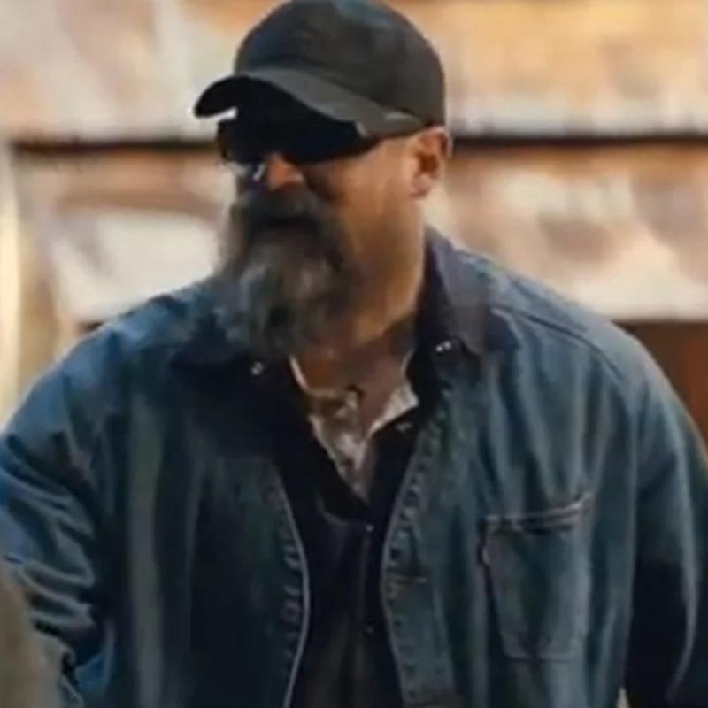 A Working Man David Harbour Blue Denim Jacket